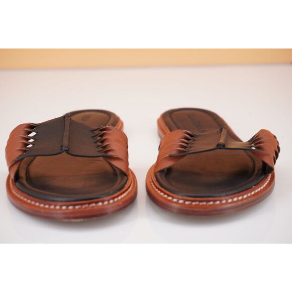 Ulla Johnson Ameya Black Brown Twisted Leather Slide Sandal 37 New Flat $420 - Picture 6 of 12